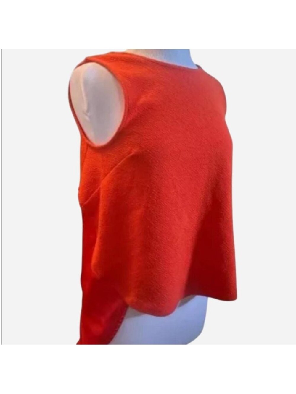 Women M Anthropologie Deletta Orange Sleeveless Tank Top Blouse Shirt Textured